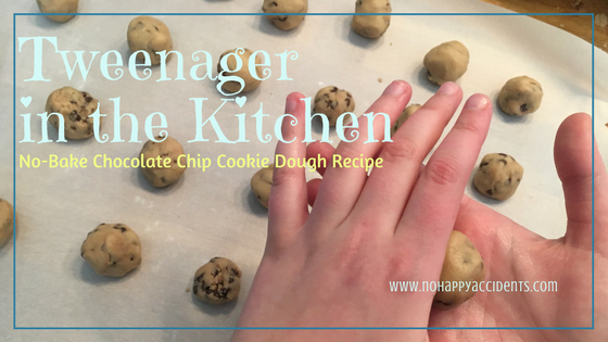 no bake chocolate chip cookie dough recipe, tweenager in the kitchen